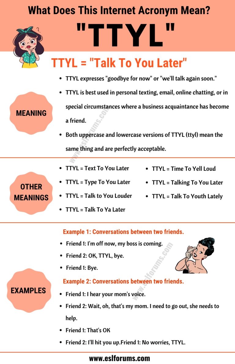 TTYL Meaning What Does Interesting Acronym "TTYL"" Mean and Stand For