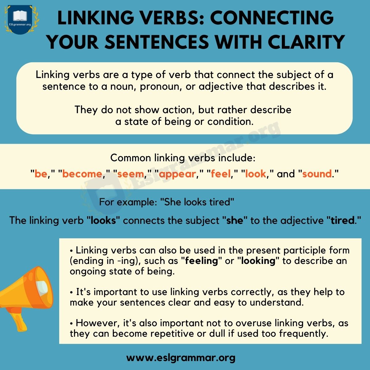 Linking Verbs What They Are and How They Function ESL Grammar