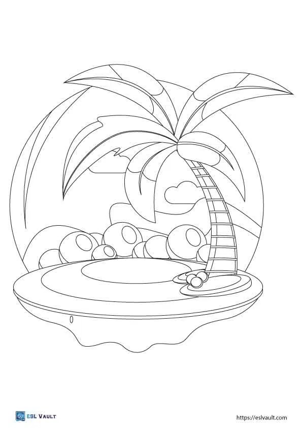 Tropical Tree Coloring Pages