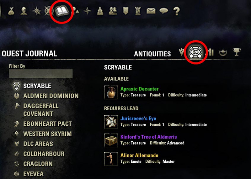 Antiquities Overview Page Antiquities System Guide Elder Scrolls