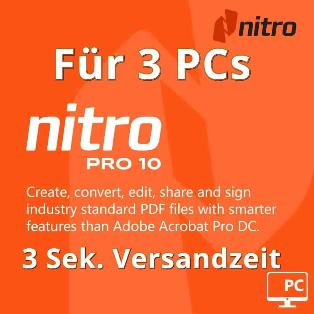 Nitro Pro 10 Enterprise Für 3 PCs Lifetime Kein Abo eSoftkey.de