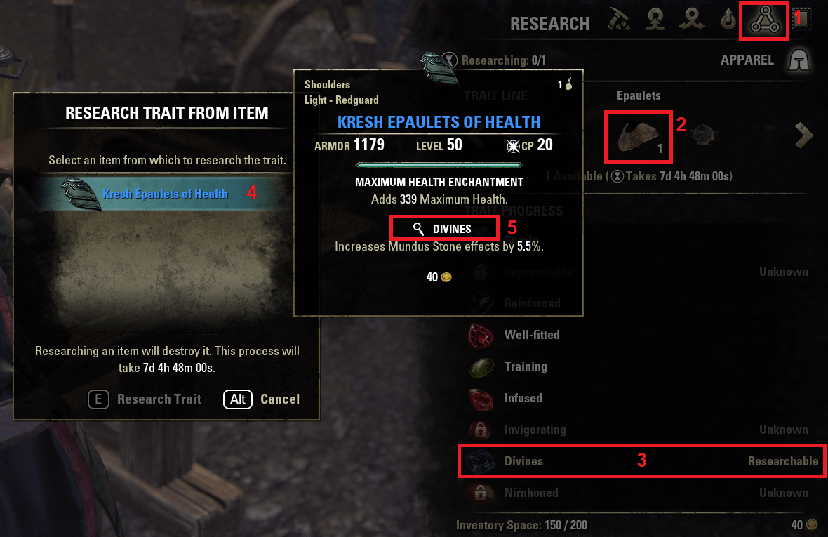 How do I research a trait? - Support | The Elder Scrolls Online