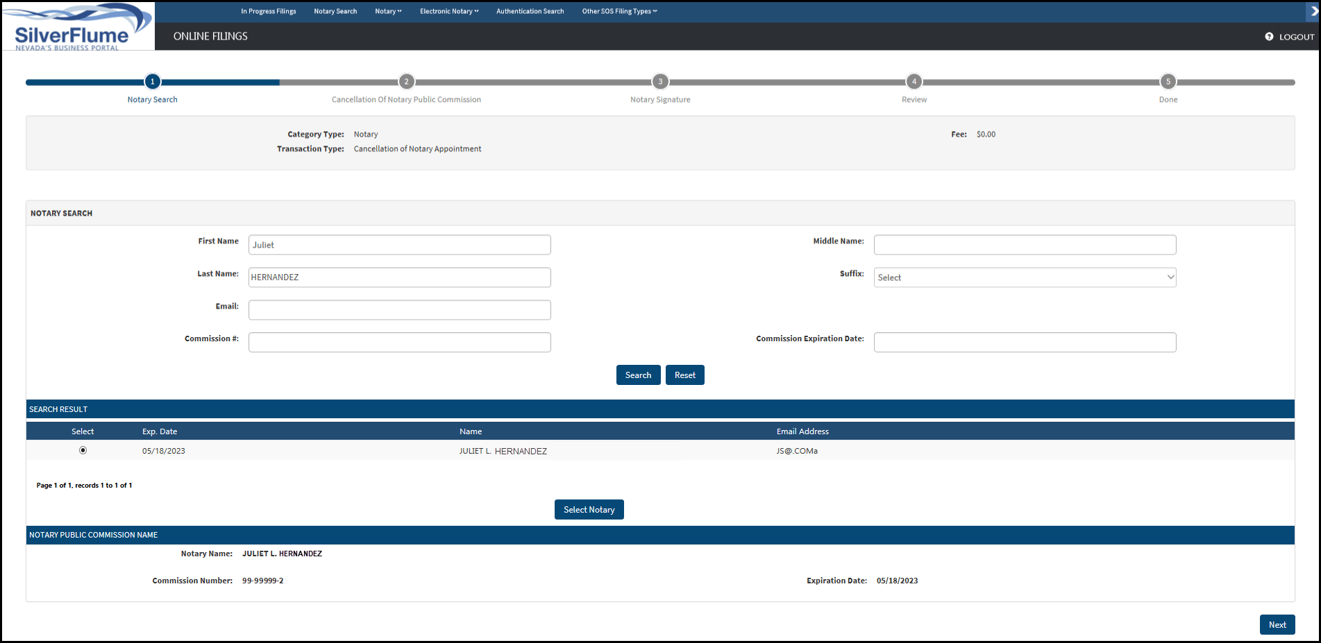 Electronic Notary Registration