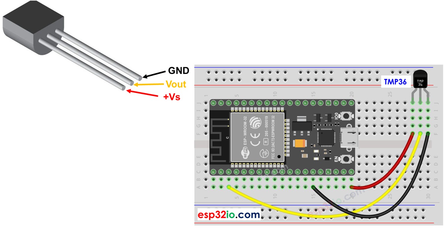 ESP32 TMP36 Temperature Sensor ESP32 Tutorial