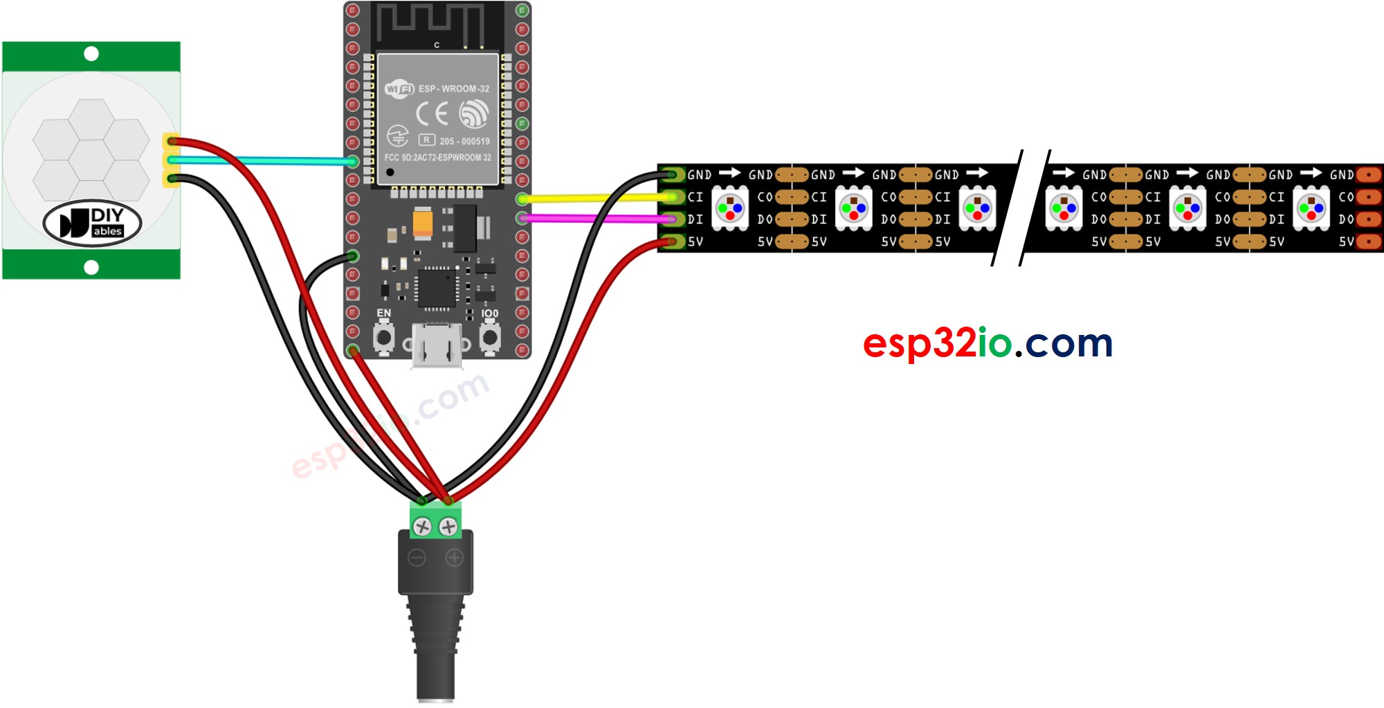 ESP32 Motion Sensor LED Strip ESP32 Tutorial