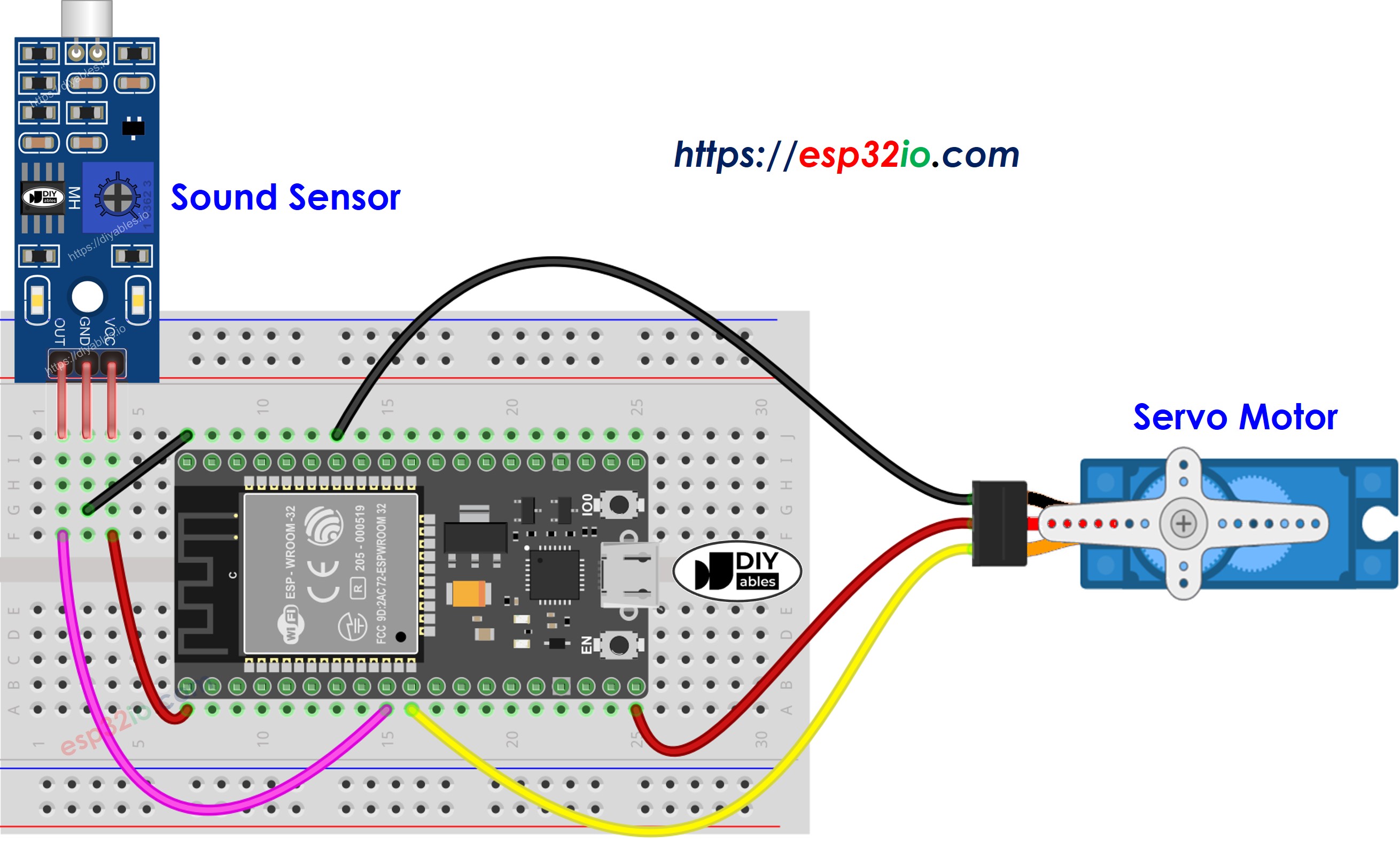 ESP32 Sound Sensor Servo Motor ESP32 Tutorial