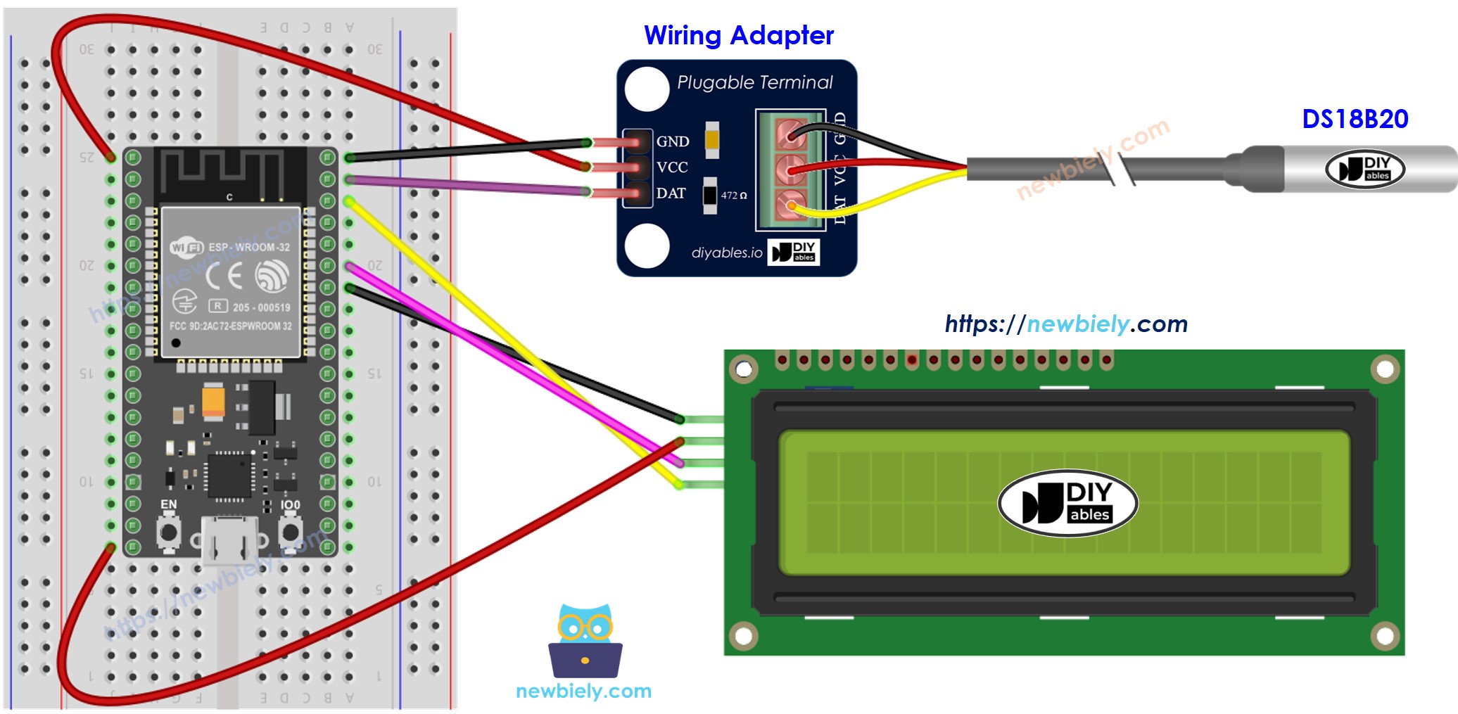 ESP32 Temperature Sensor LCD ESP32 Tutorial