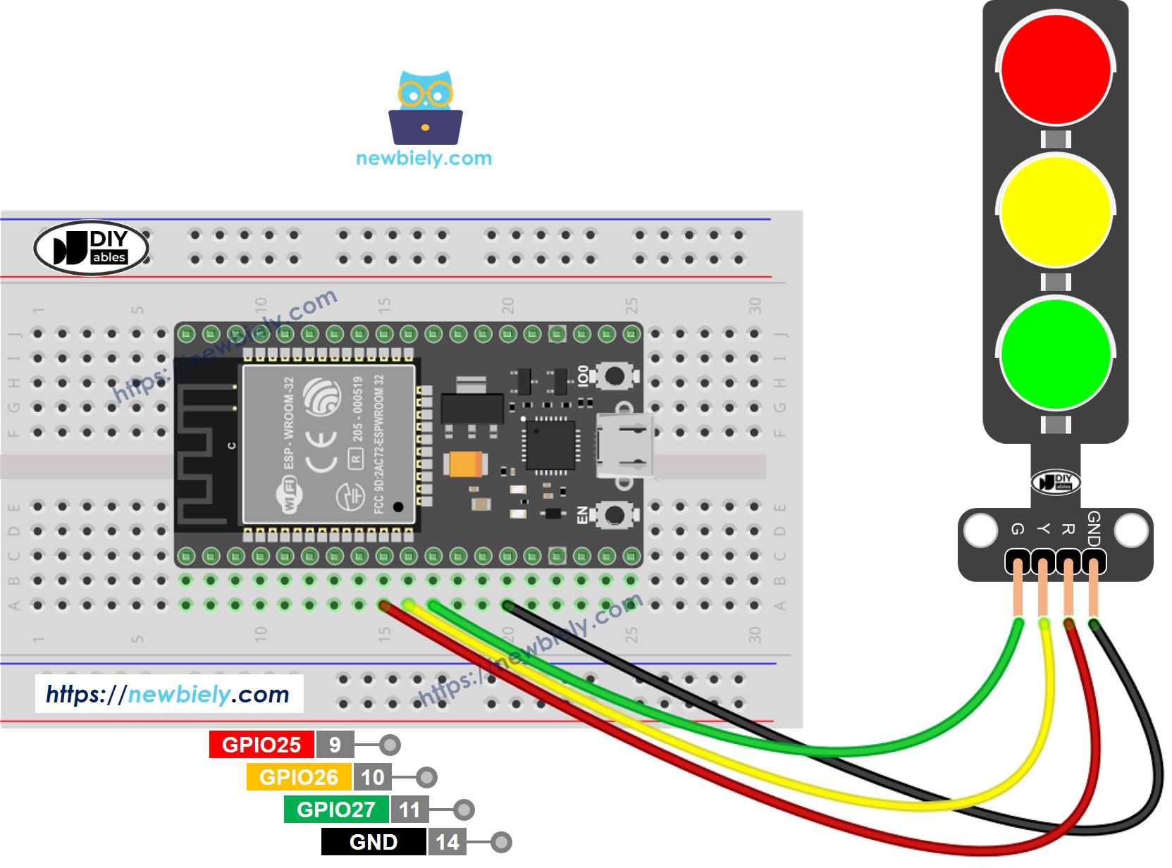 ESP32 Traffic Light ESP32 Tutorial
