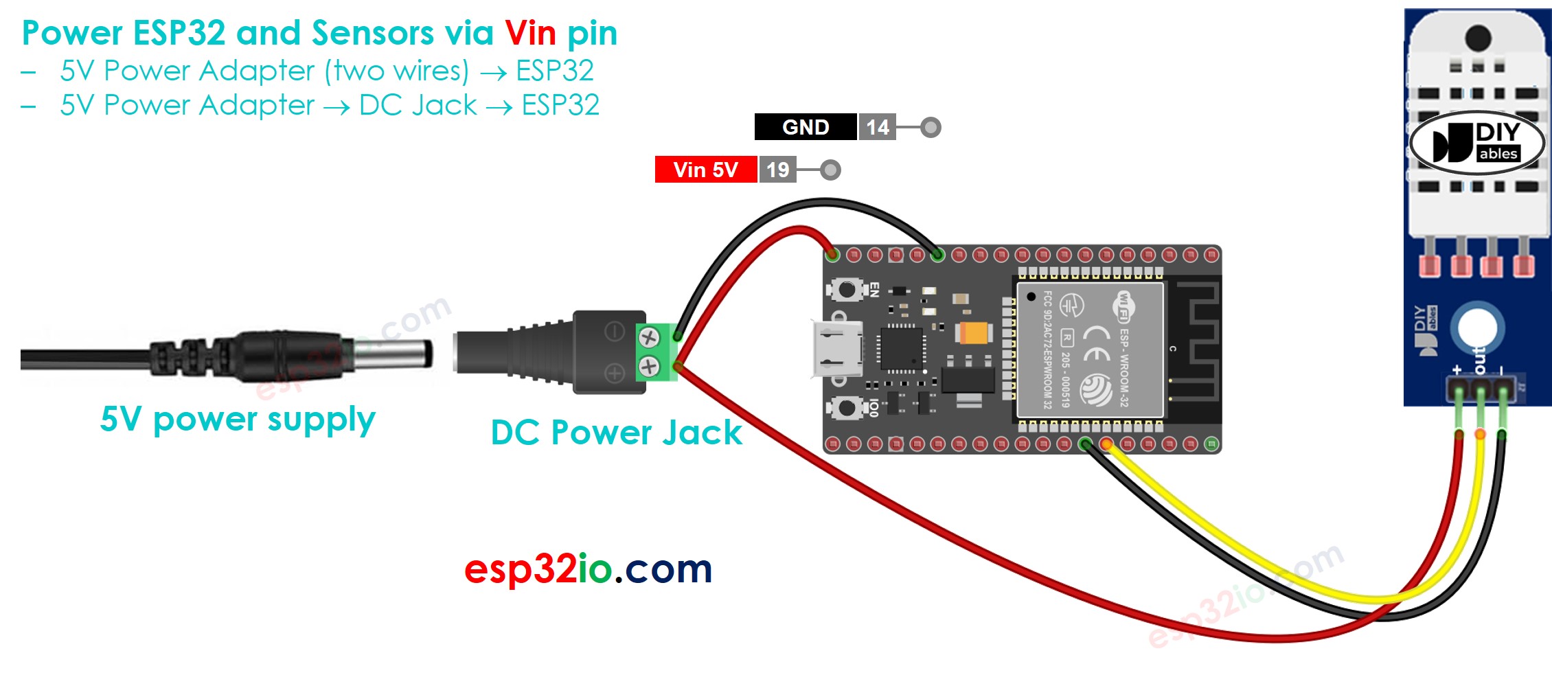 How to Power ESP32 ESP32 Tutorial
