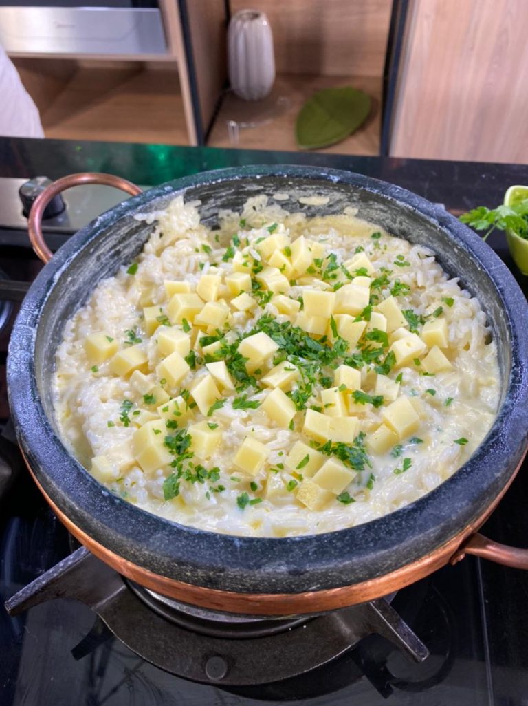 Arroz cremoso de queijos