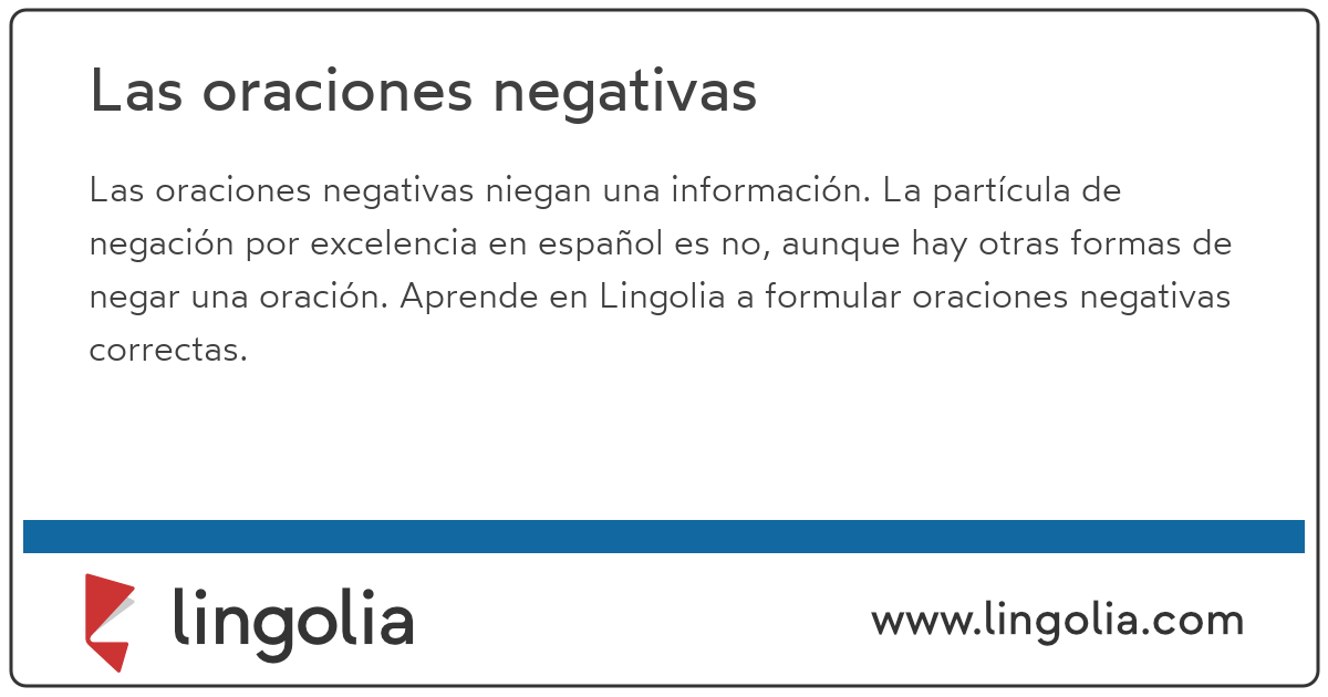 Las oraciones negativas