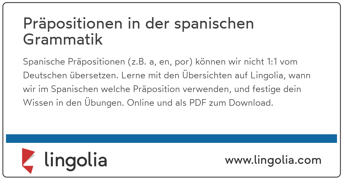 Präpositionen in der spanischen Grammatik