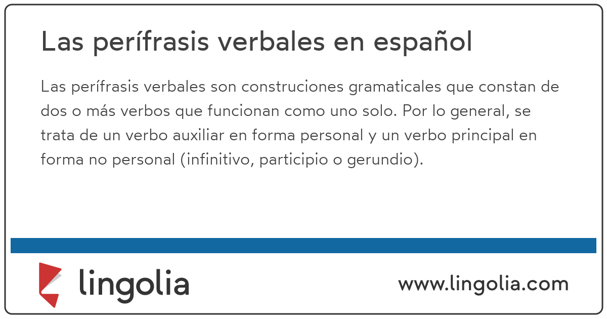 Las perífrasis verbales en español