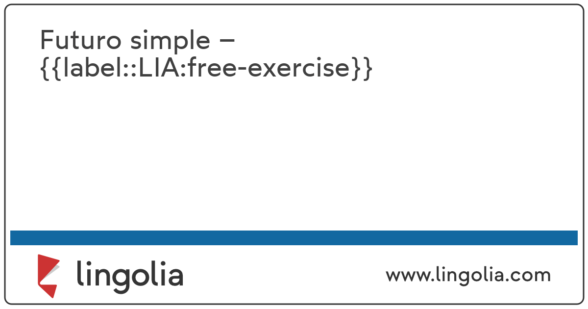 Futuro simple ejercicios