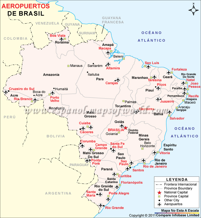 Map Of Brazil Airports Aeropuertos de Brasil