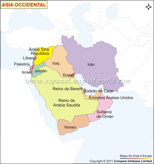 Mapa Político de Asia Occidental