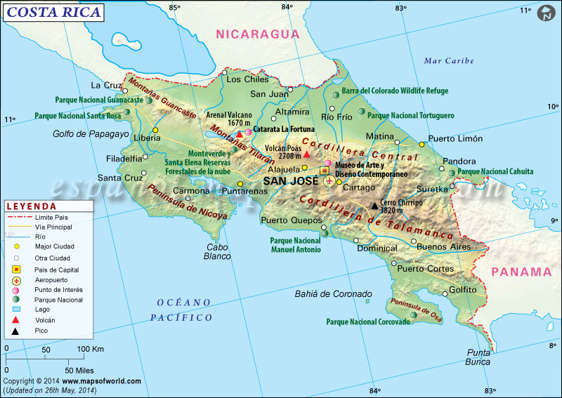 Mapa de Costa Rica Mapa Costa Rica