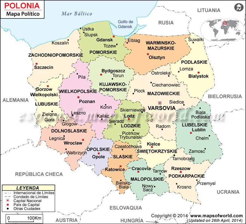 Mapa de Polonia