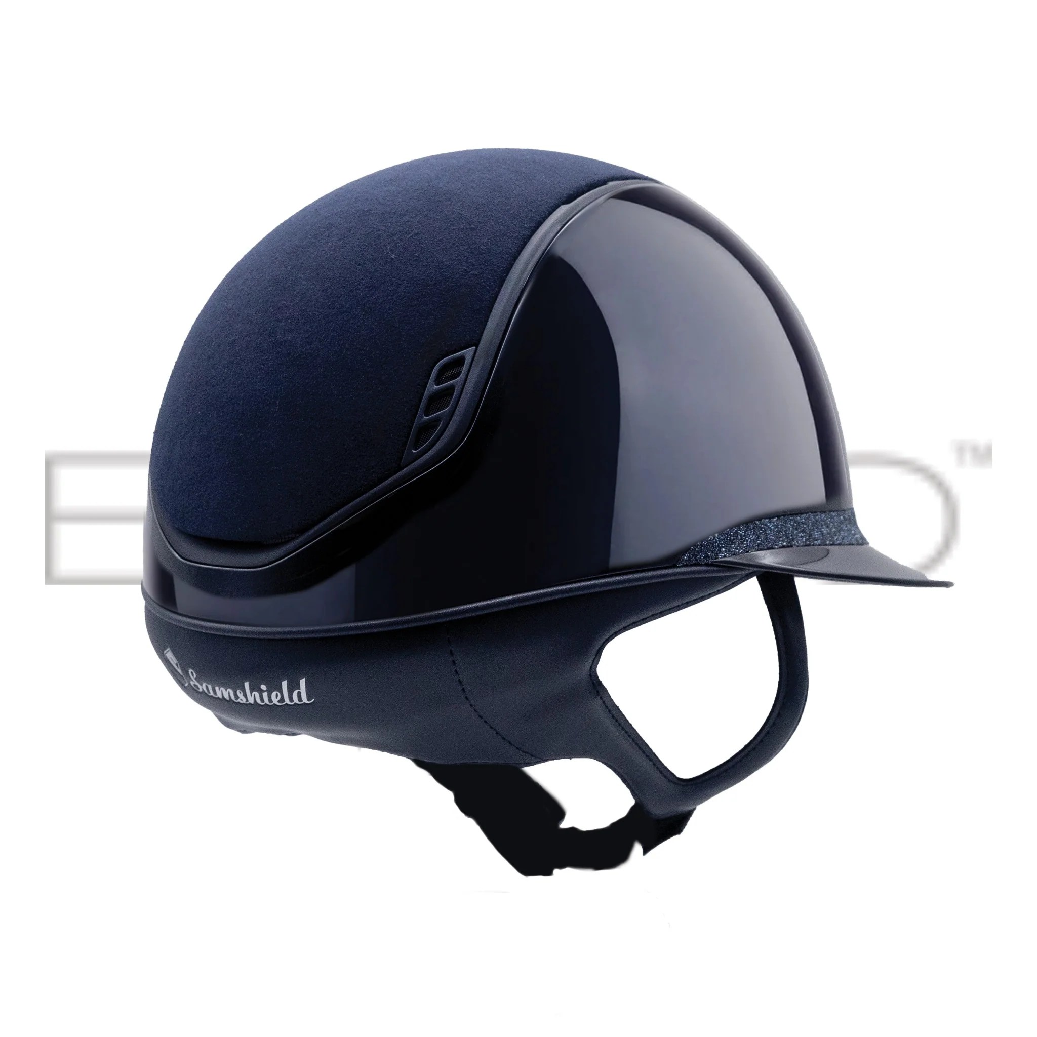 Samshield Miss Shield Shadowglossy 2.0 Riding Helmet, Alcantara Top