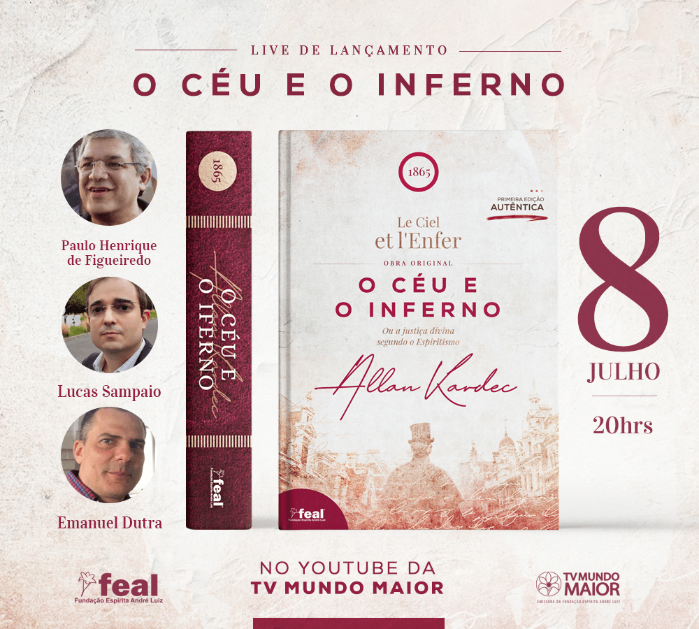 Live de lançamento da edição especial do livro O Céu e o Inferno