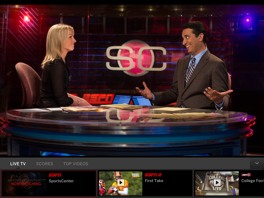 WatchESPN App Live Toolbar ESPN Press Room U.S.