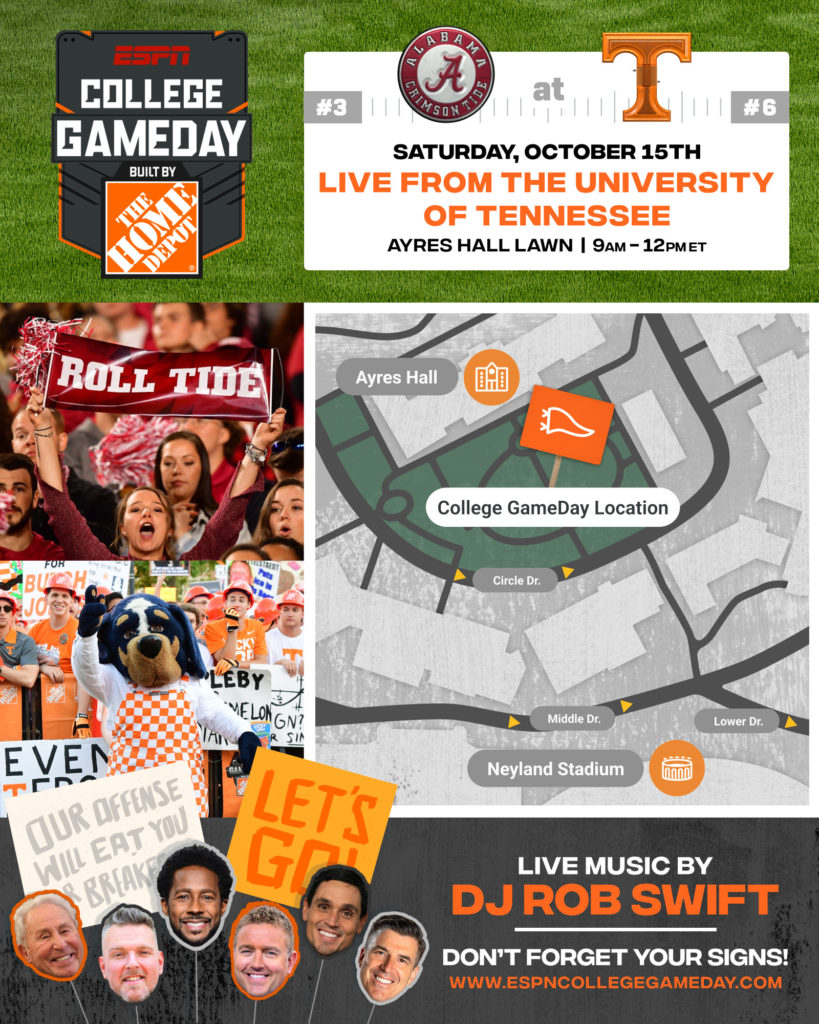 ESPN’s College GameDay Built by The Home Depot Returns to Knoxville