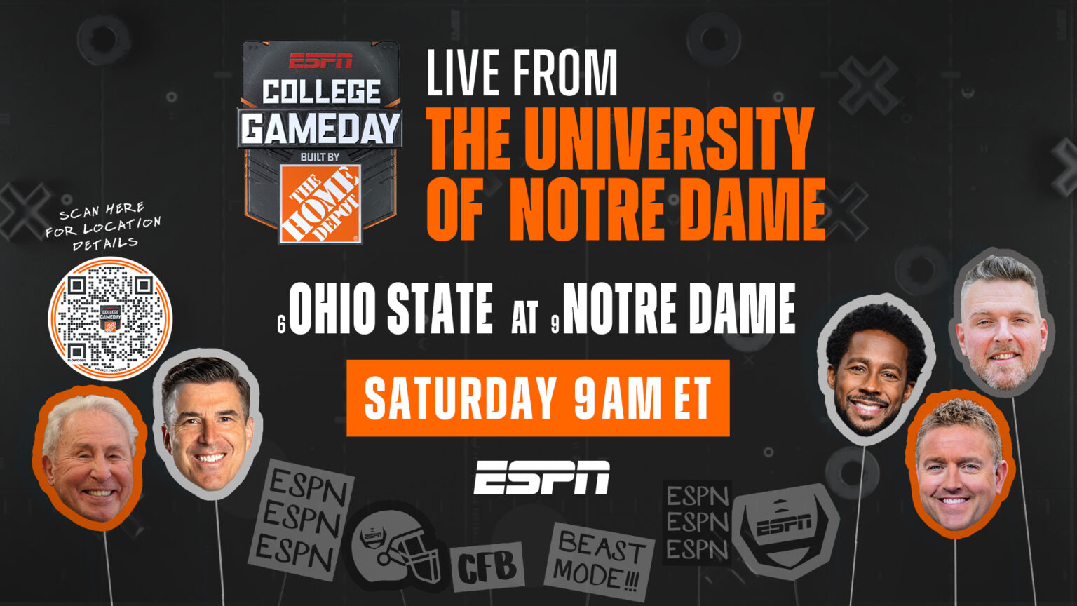 ESPN’s College GameDay Built by The Home Depot Heads to Notre Dame for