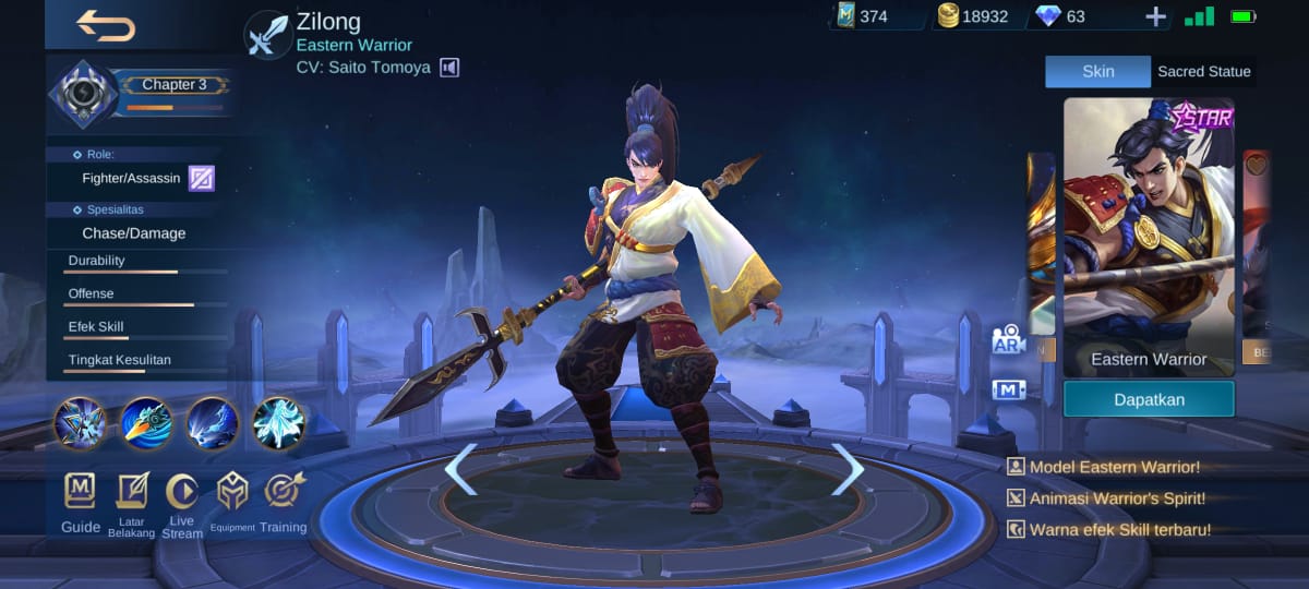 Daftar Semua Skin Starlight Member Mobile Legends, 2016