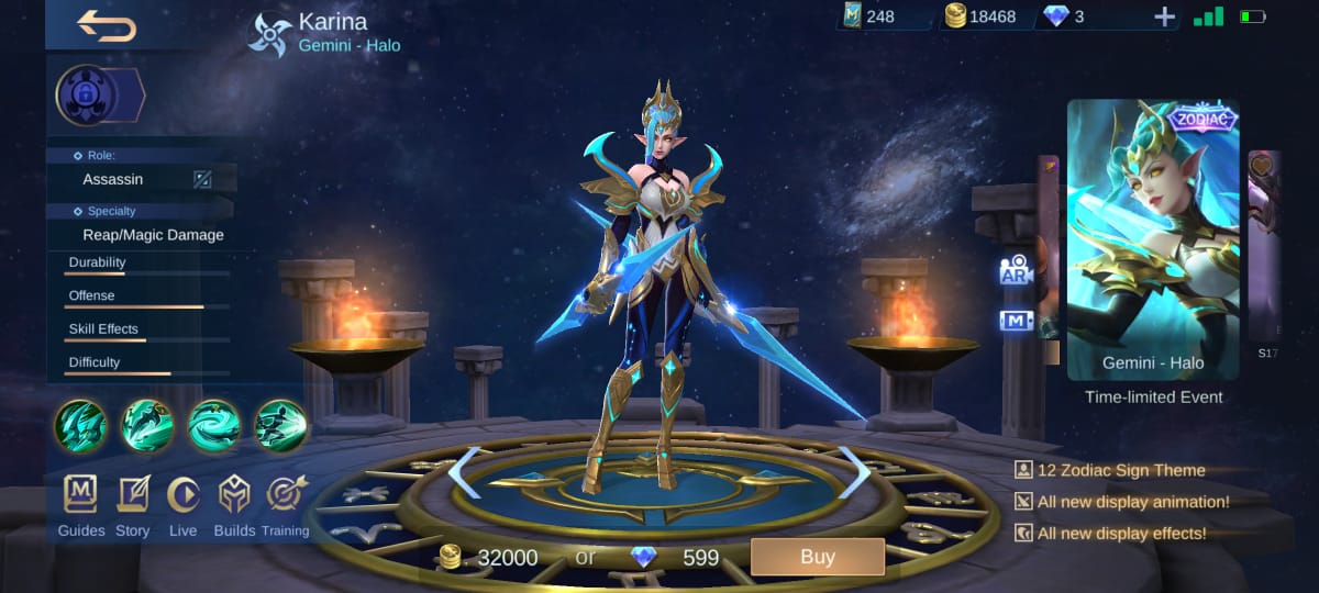 8 Skin Hero Karina Di Mobile Legends (ML) Esportsku