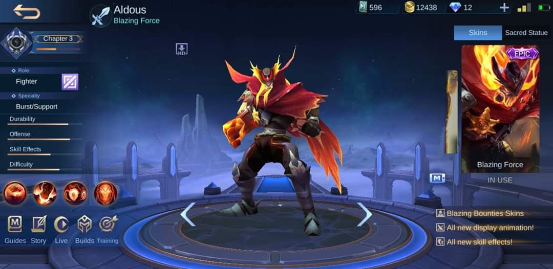 Cara Mendapatkan Skin Aldous Blazing Force Gratis Mobile