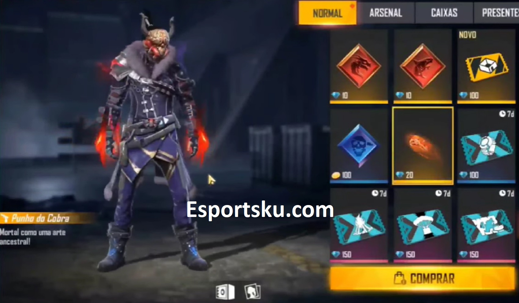 Skin Tinju Cobra Fist Free Fire (FF), Menyala! Esportsku