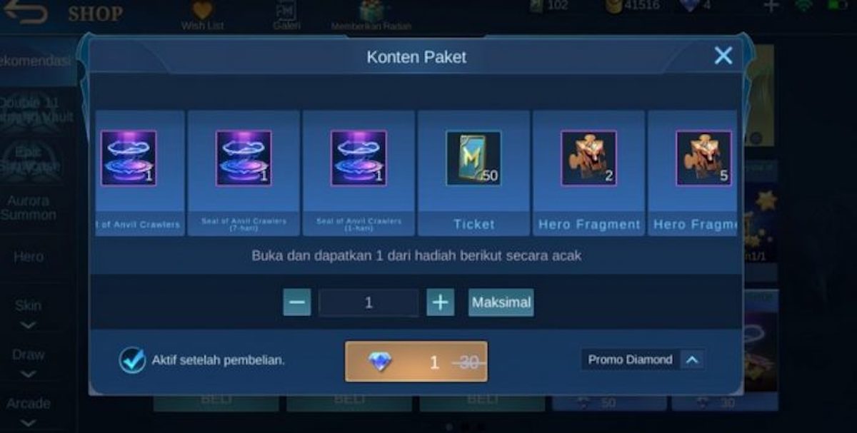 Cara Beli Efek Recall Mobile Legends (ML) Esportsku