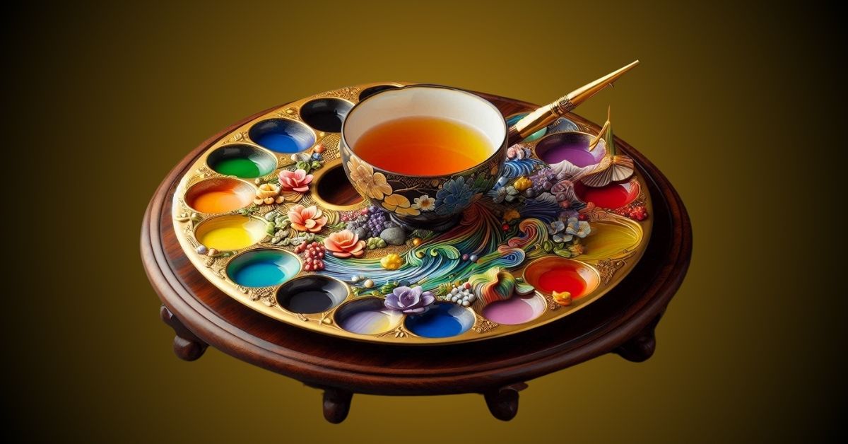 Paint PaletteShaped Tea Saucer Seiei An Artistic Fusion