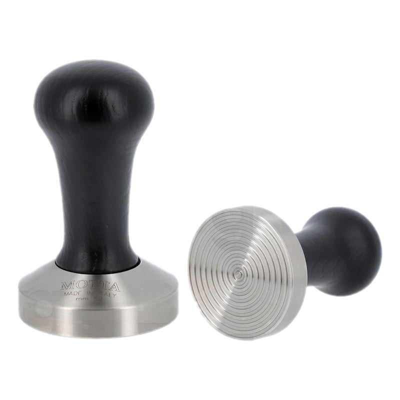Tamper Black Wood Handle Stainless Steel Base 58mm Motta