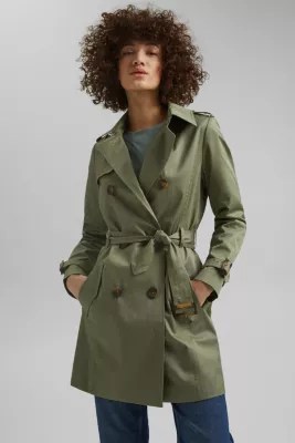 Esprit Recycled trench coat containing organic cotton at our Online Shop