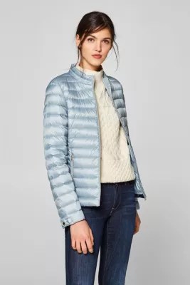 Esprit Leichte DaunenJacke mit goldfarbigen Details im Online Shop kaufen