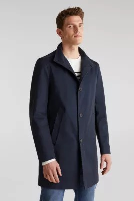 Esprit Coat with a standup collar, 100 cotton at our Online Shop