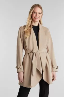 Esprit SchalkragenMantel mit PeachTouch im Online Shop kaufen