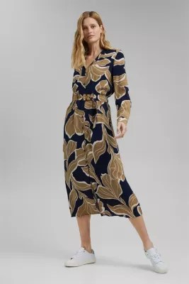 ESPRIT LENZING™ ECOVERO™ Midikleid mit Gürtel in unserem Online Shop