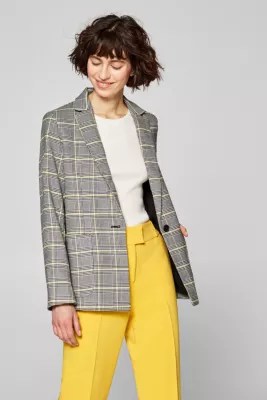 Esprit Relaxed blazer with houndstooth check pattern at our Online Shop