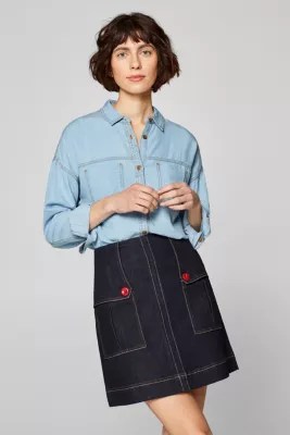 Esprit Denim skirt with patch pockets at our Online Shop