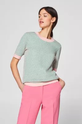 Esprit KurzarmPullover mit TupfenStruktur im Online Shop kaufen
