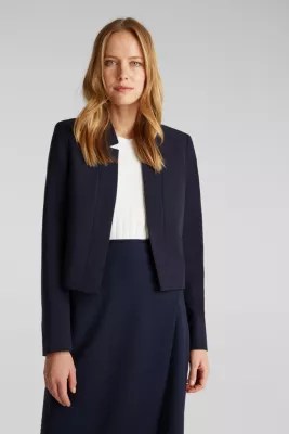Esprit Kort blazer med revers uden lukning i Esprits