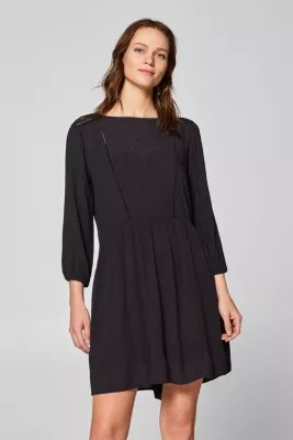 Esprit CrinkleKleid mit Tupfen und Spitze im Online Shop kaufen