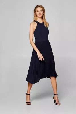 Esprit Kleid mit Schmucksteinen und Plisseerock im Online Shop kaufen