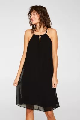 Esprit ChiffonKleid mit edlen KettenDetails im Online Shop kaufen