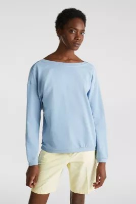 Esprit Sweatshirt with a back neckline, 100 cotton at our Online Shop