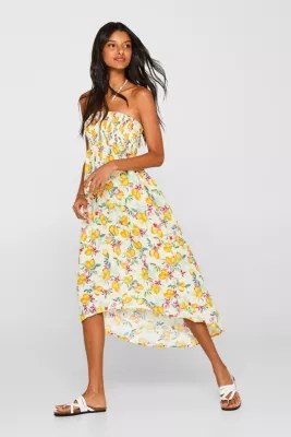 Esprit Maxi dress with lemon print and tassels at our Online Shop
