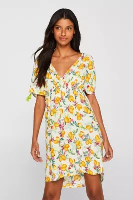 Esprit StrandKleid mit ZitronenPrint und Troddeln im Online Shop kaufen