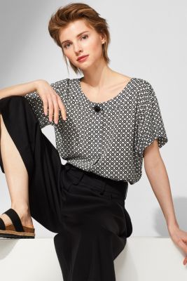Esprit KurzarmBluse mit GrafikPrint im Online Shop kaufen